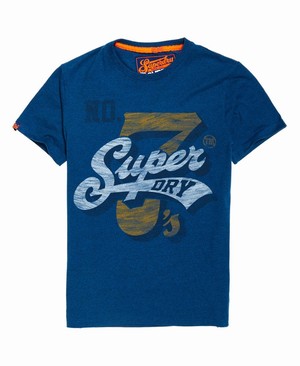 Superdry Super 7 Tri Férfi Pólók Piros/Kék | TQPKO2154